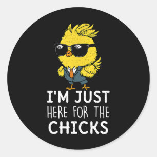 Im Just Here For The Chicks Cute Easter Boys Kids Classic Round Sticker