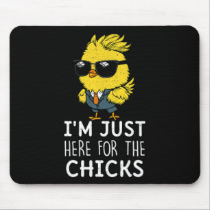 Im Just Here For The Chicks Cute Easter Boys Kids Mouse Pad