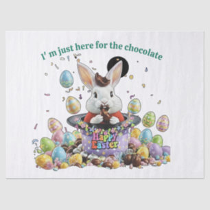 I'm just here for the chocolate-Cute Easter bunny Tissue Paper