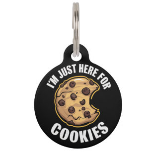 I'm Just Here For The Cookies Funny Christmas Pet Tag