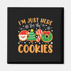 I'm Just Here For The Cookies Funny Xmas Meme Cute Magnet