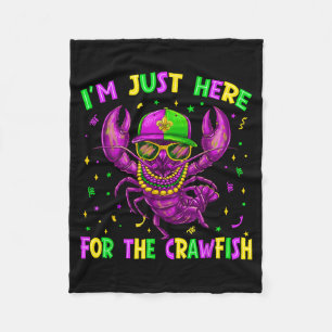 Im Just Here For The Crawfish 67 Six Seven Mardi G Fleece Blanket