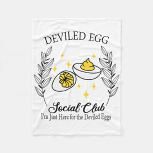 I'm Just Here For The Deviled Eggs Funny Thanksgiv Fleece Blanket