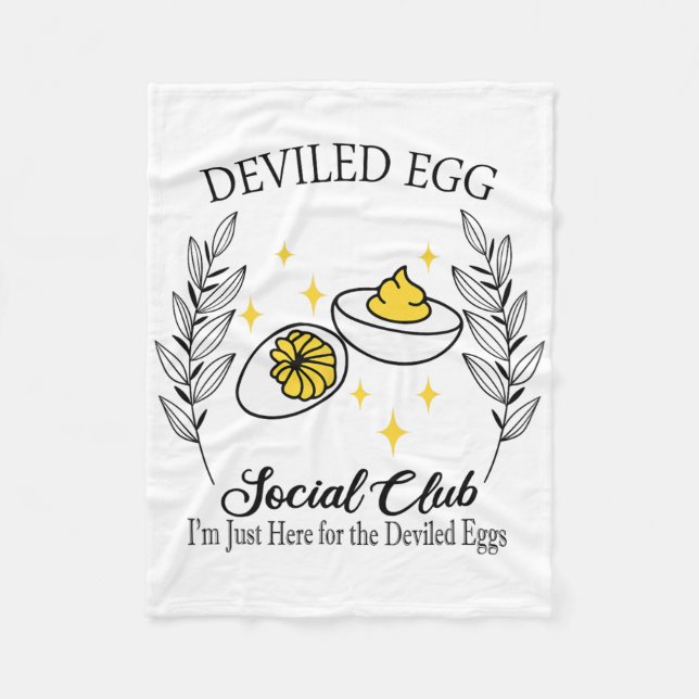 I'm Just Here For The Deviled Eggs Funny Thanksgiv Fleece Blanket (Front)