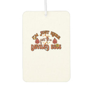 I'm Just Here For The Deviled Eggs Groovy Thanksgi Car Air Freshener