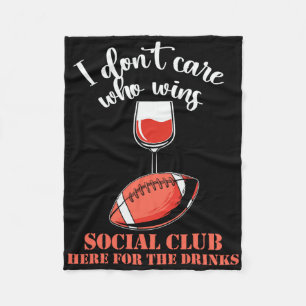 I'm Just Here For The Drinks Funny Fantasy Footbal Fleece Blanket
