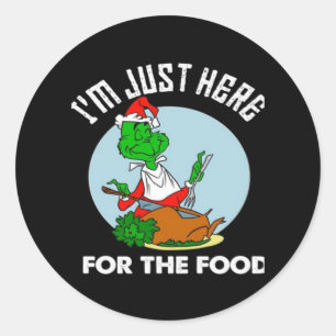 I'm just here for the food  classic round sticker