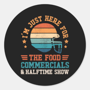 I'm Just Here For The Food Funny Football Apparel Classic Round Sticker