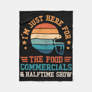 I'm Just Here For The Food Funny Football Apparel  Fleece Blanket