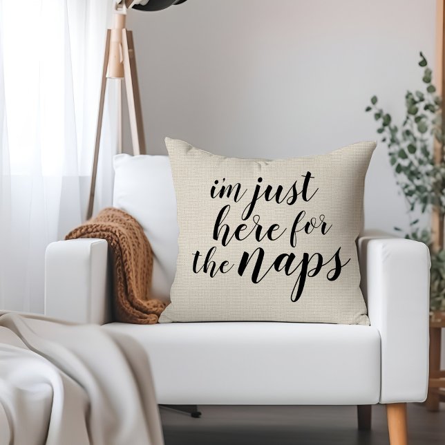 I'm Just Here for the Naps | Rustic Ivory Cushion (Creator Uploaded)