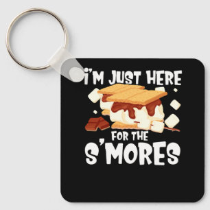 I'm Just Here For The Smores Campfire S'Mores Camp Key Ring