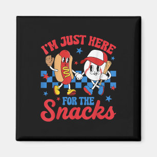 Im Just Here For The Snack Baseball Sister Toddler Magnet
