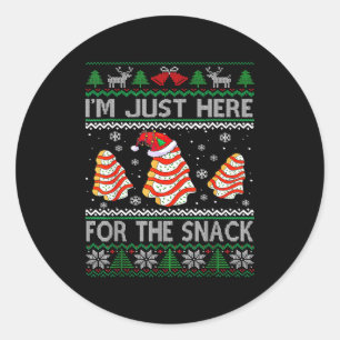 I'm Just Here For The Snack Christmas Cakes Debbie Classic Round Sticker