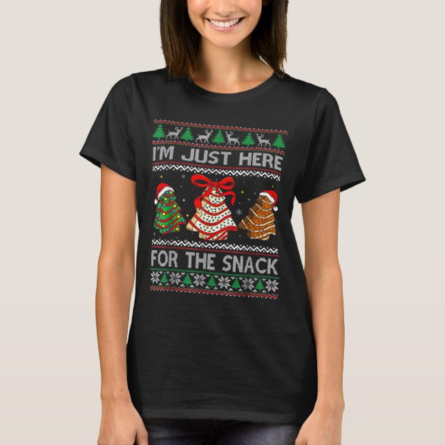 I'm Just Here For The Snack Christmas Cakes Debbie T-Shirt (Front)