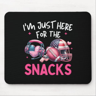 Im Just Here For The Snack Football American Flag Mouse Pad