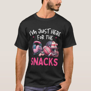 Im Just Here For The Snack Football American Flag  T-Shirt