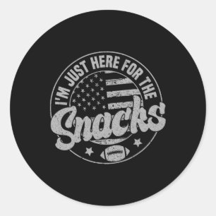 I'm Just Here For The Snacks American Football Fun Classic Round Sticker