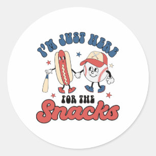 I'm Just Here For The Snacks Bysebyll 4th Of July  Classic Round Sticker