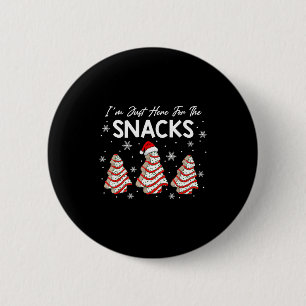 I'm Just Here For The Snacks Christmas Cakes Debbi 6 Cm Round Badge