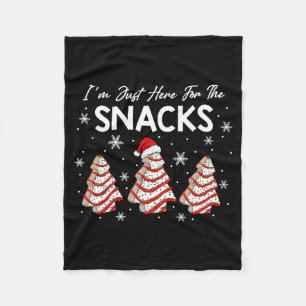 I'm Just Here For The Snacks Christmas Cakes Debbi Fleece Blanket