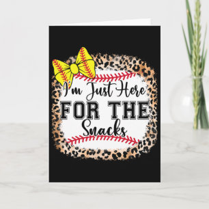 I'm Just Here For The Snacks Cute Softll Bow Youth Card
