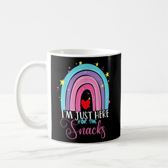 I'm Just Here For The Snacks Rainbow Women Footbal Coffee Mug (Left)