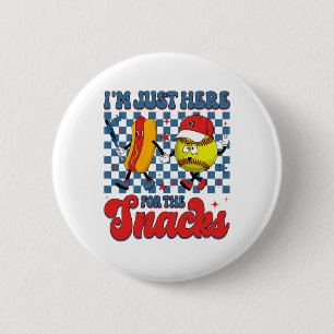 I'm Just Here For The Snacks Softll Hotdog 4th Of 6 Cm Round Badge