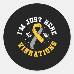 I'm Just Here For The Vibrations Asl Deaf Awarenes Classic Round Sticker