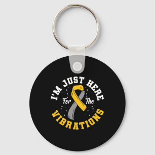 I'm Just Here For The Vibrations ASL Deaf Awarenes Key Ring