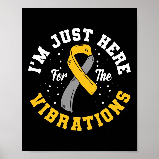 I'm Just Here For The Vibrations ASL Deaf Awarenes Poster (Front)
