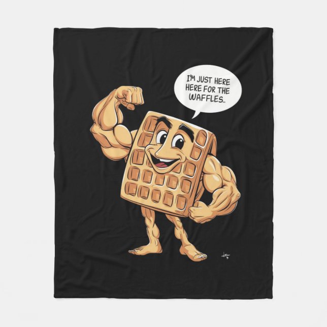 I'M JUST HERE FOR THE WAFFLES FLEECE BLANKET (Front)