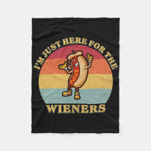 Im Just Here For The Weiners 4th Of July Funny Hot Fleece Blanket