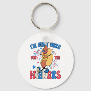 I'm Just Here For The Wieners 4th Of July Hot Dog Key Ring