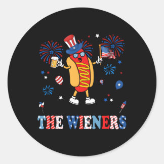 I'M Just Here For The Wieners 4Th Of July Usa Classic Round Sticker
