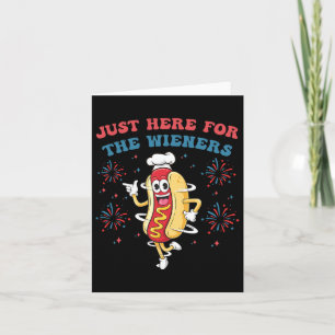 I'm Just Here For The Wieners Funny 4th Of July Bb Card