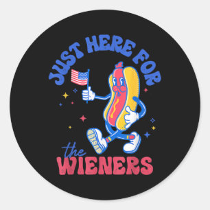 I'm Just Here For The Wieners Funny Fourth Of July Classic Round Sticker