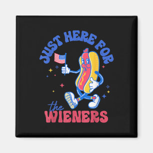 I'm Just Here For The Wieners Funny Fourth Of July Magnet