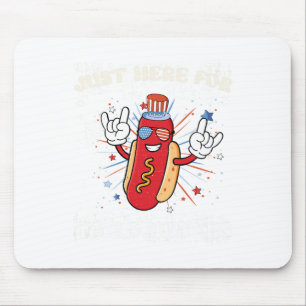 I'm Just Here For The Wieners Funny Fourth Of July Mouse Pad