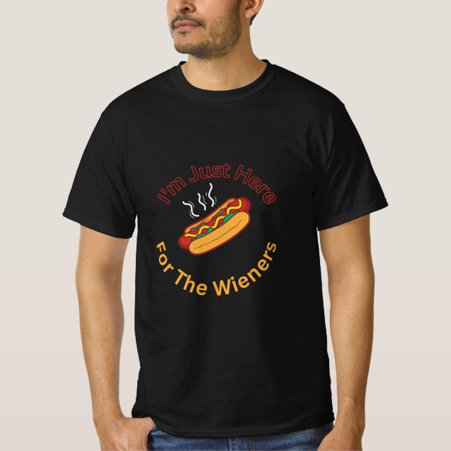 I'm Just Here For The Wieners l Funny BBQ Tee (Front)