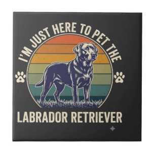 Im Just Here Pet Labrador Retriever Dog Retro Suns Ceramic Tile