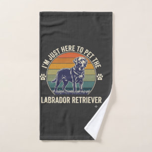 Im Just Here Pet Labrador Retriever Dog Retro Suns Hand Towel