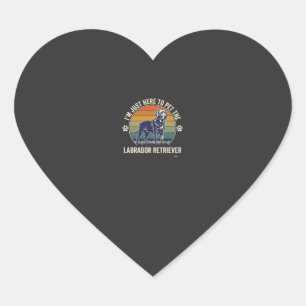 Im Just Here Pet Labrador Retriever Dog Retro Suns Heart Sticker