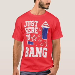 Im Just Here To Bang 4th July American Flag Clothe T-Shirt