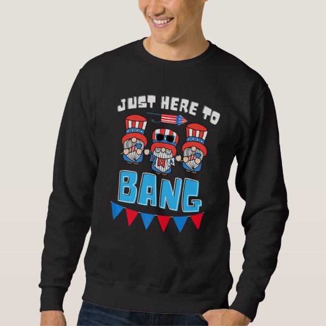 I'm Just Here To Bang  4th Of July Gnomes Sweatshirt (Front)