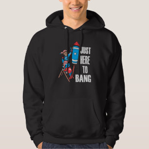 Im Just Here To Bang Gnomes 4th July American Flag Hoodie