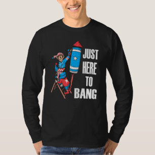 Im Just Here To Bang Gnomes 4th July American Flag T-Shirt
