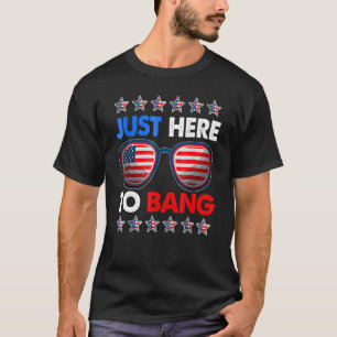 I'm Just Here To Bang Sunglass Usa Flag 4th Of Jul T-Shirt