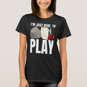 I'm Just Here To Play Rock Paper Scissors Adult De T-Shirt