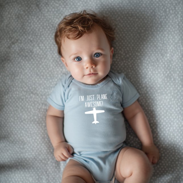 I'm just Plane Awesome,Funny,Aviation Baby Bodysuit (Creator Uploaded)