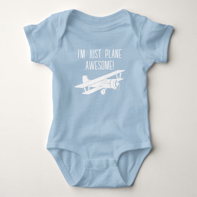 I'm just Plane Awesome,Funny Aviation Baby Bodysuit (Front)